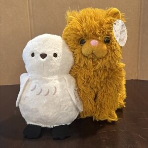 Harry Potter Crookshanks Cat & Hedwig Owl Plush Set NWT